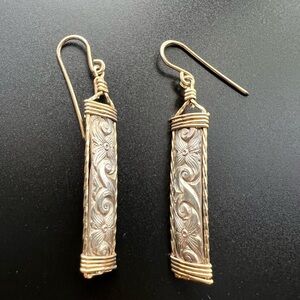 Elegant Gold and Silver Dangle Earrings